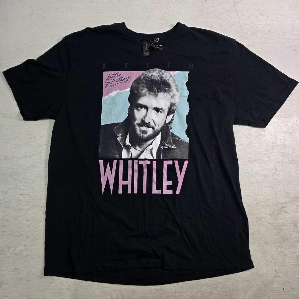 Keith Whitley Country Music T-Shirt Mens XL Black Tribute Tee Photo Graphic EUC